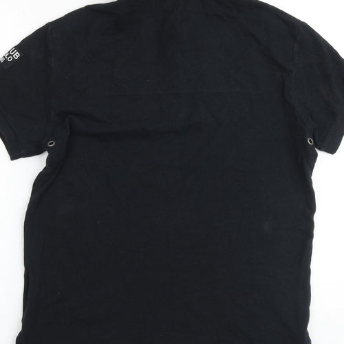 Ralph Lauren Mens Black Cotton Polo Size S Collared Button