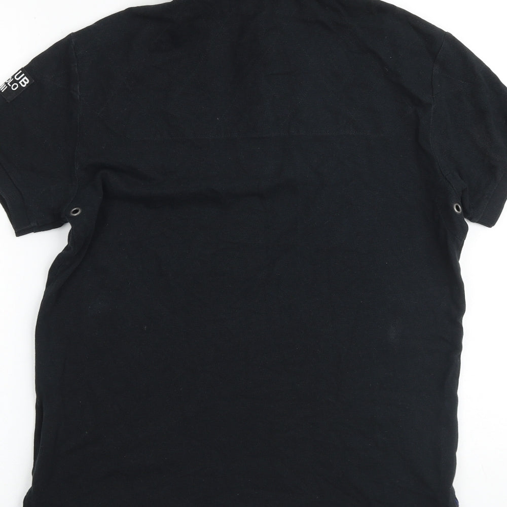 Ralph Lauren Mens Black Cotton Polo Size S Collared Button