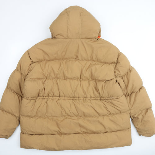 PRETTYLITTLETHING Womens Brown Puffer Jacket Jacket Size M Zip