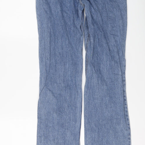 H&M Womens Blue Cotton Straight Jeans Size 8 L30 in Regular Button