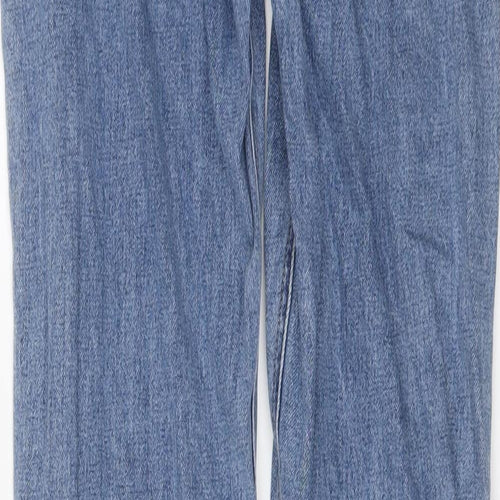 H&M Womens Blue Cotton Straight Jeans Size 8 L30 in Regular Button