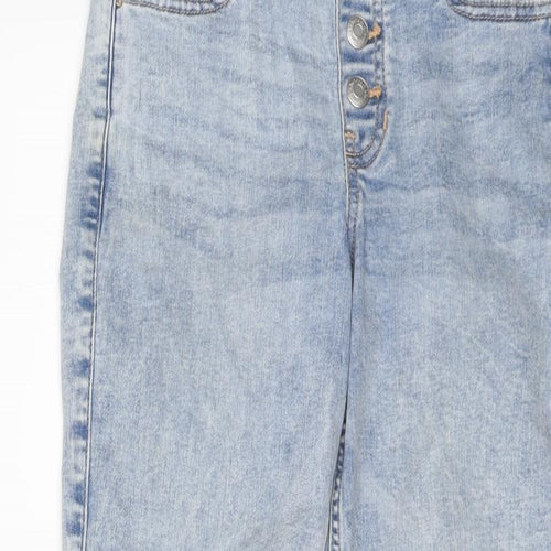 abercrombie kids Girls Blue Cotton Straight Jeans Size 9-10 Years Regular Pullover - Distressed