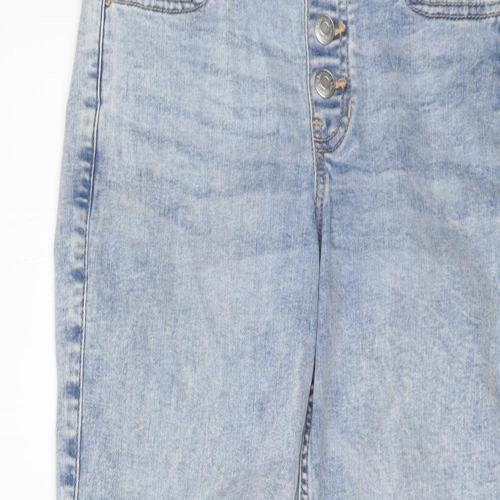 abercrombie kids Girls Blue Cotton Straight Jeans Size 9-10 Years Regular Pullover - Distressed