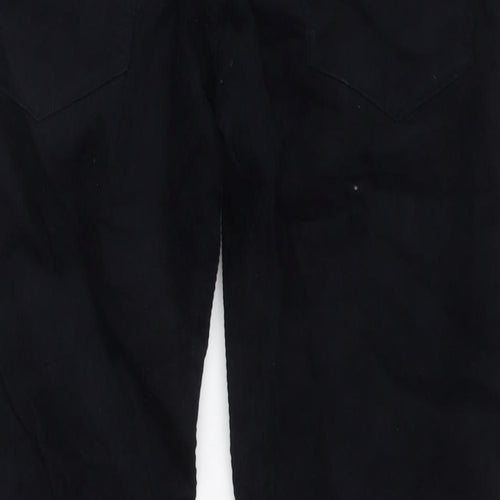 Marks and Spencer Mens Blue Cotton Trousers Size 34 in L29 in Regular Button