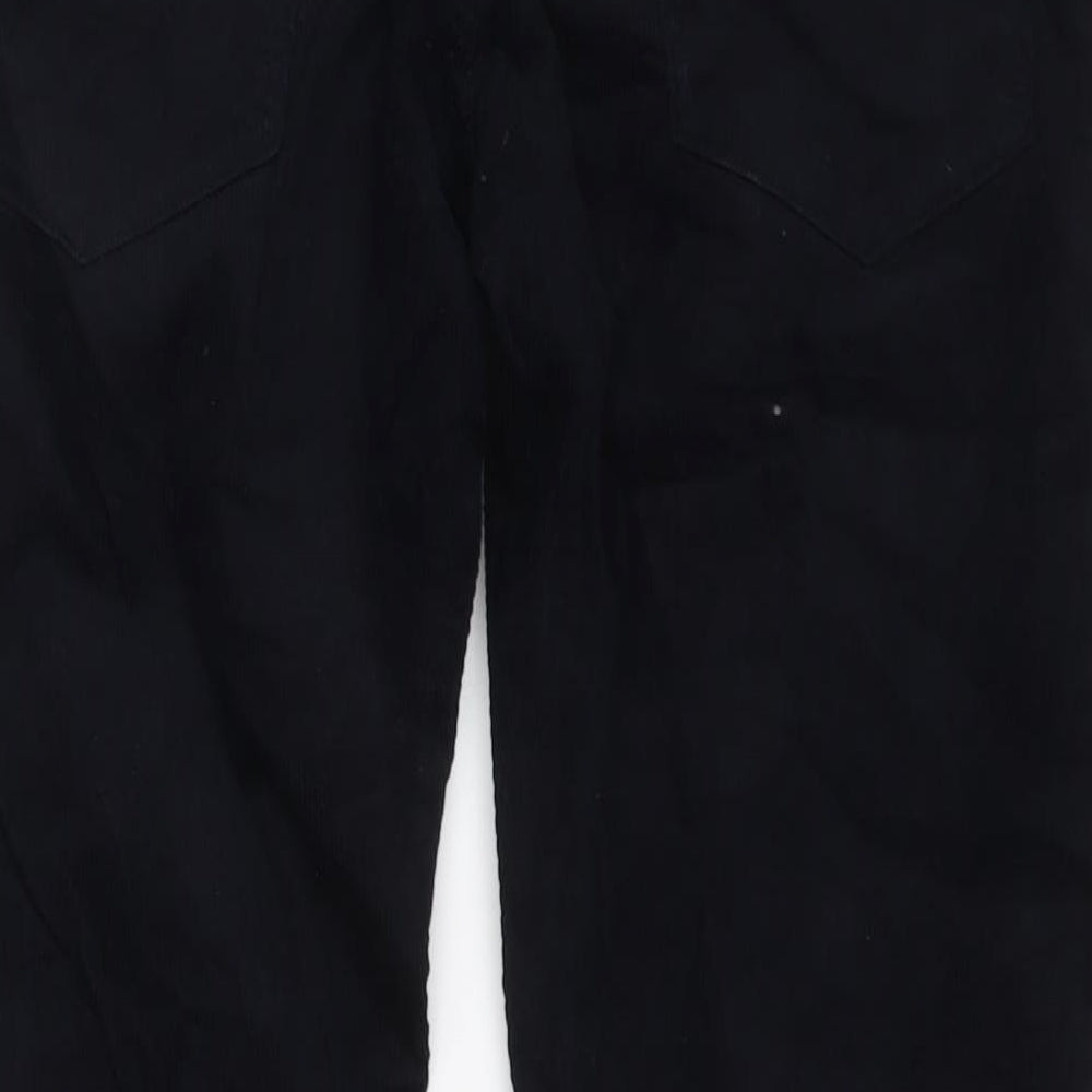Marks and Spencer Mens Blue Cotton Trousers Size 34 in L29 in Regular Button