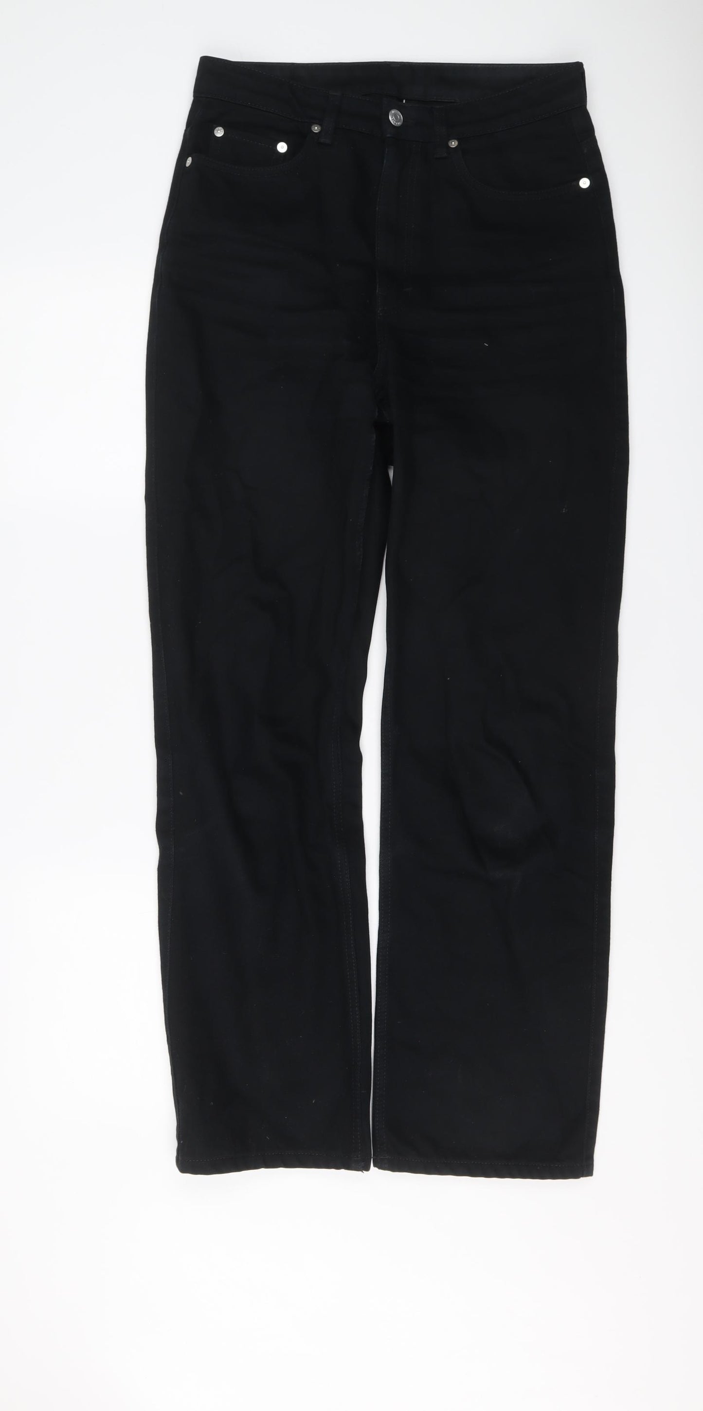 Weekday Mens Black Cotton Straight Jeans Size 29 in L32 in Regular Button