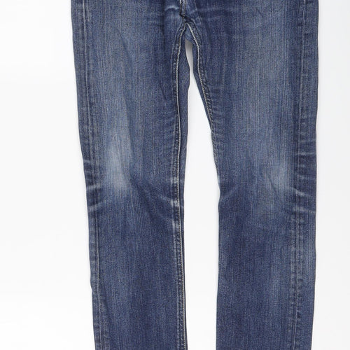 Lee Mens Blue Cotton Skinny Jeans Size 29 in Regular Button
