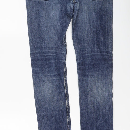 Lee Mens Blue Cotton Skinny Jeans Size 29 in Regular Button