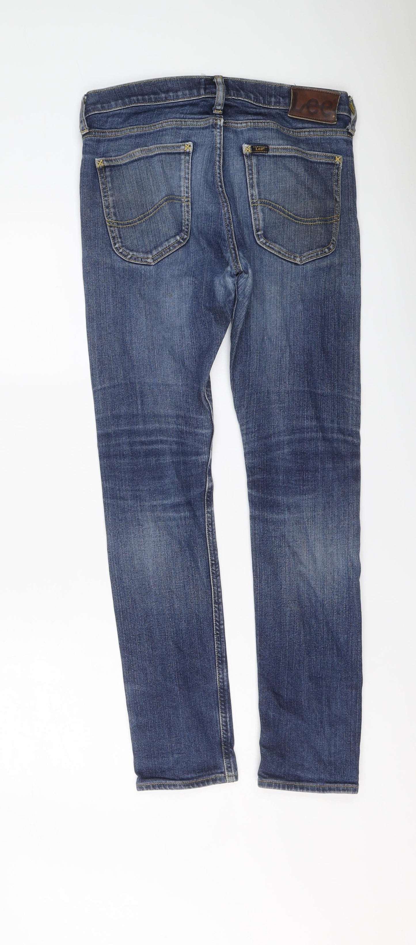 Lee Mens Blue Cotton Skinny Jeans Size 29 in Regular Button