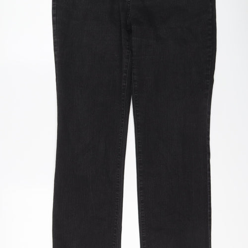 TU Womens Grey Cotton Straight Jeans Size 16 L30 in Regular Button