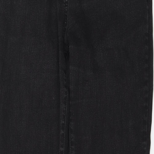 TU Womens Grey Cotton Straight Jeans Size 16 L30 in Regular Button