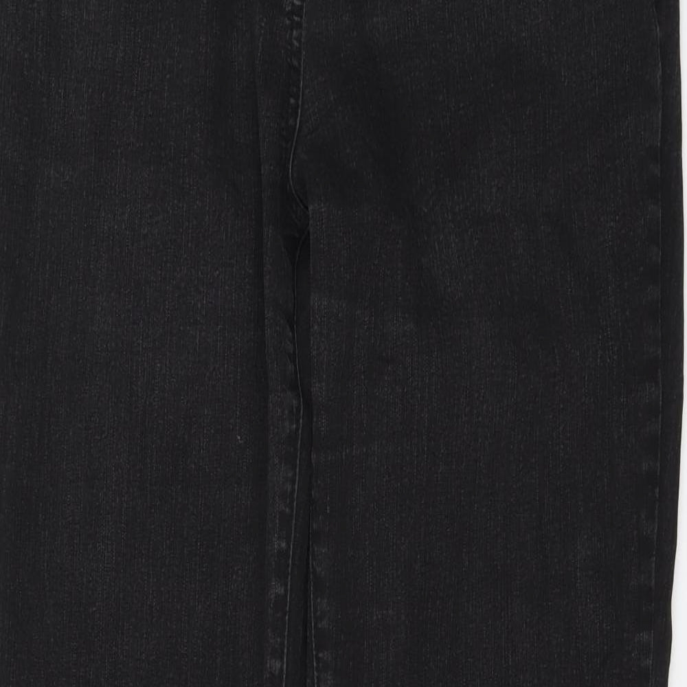 TU Womens Grey Cotton Straight Jeans Size 16 L30 in Regular Button