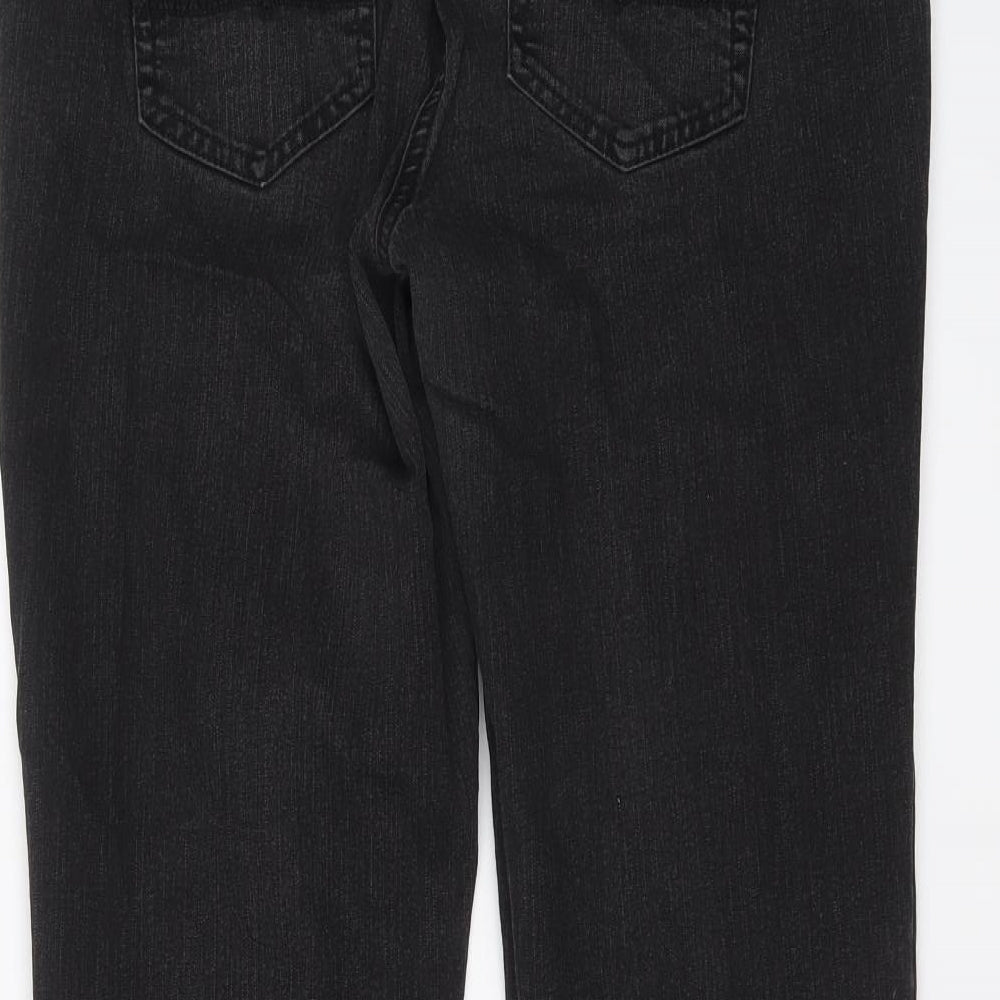 TU Womens Grey Cotton Straight Jeans Size 16 L30 in Regular Button