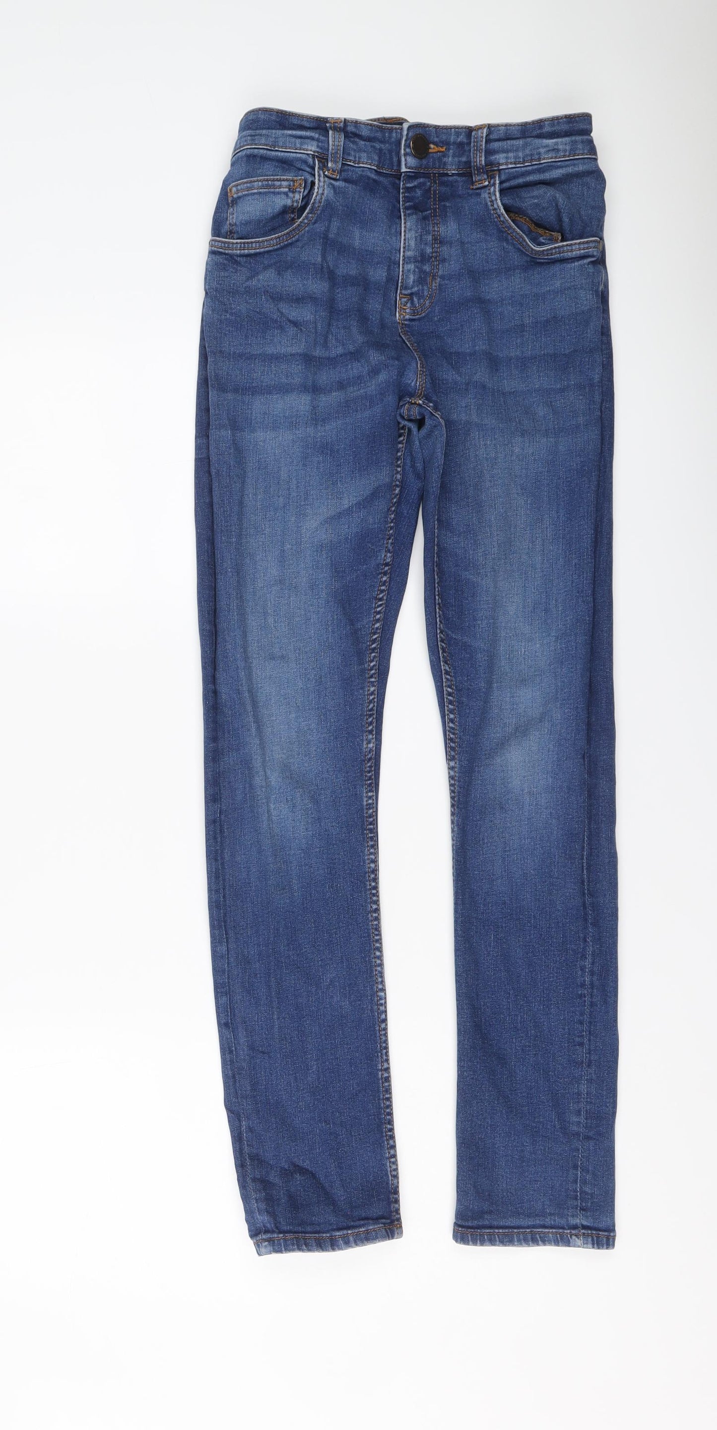 NEXT Boys Blue Cotton Skinny Jeans Size 14 Years Regular Button