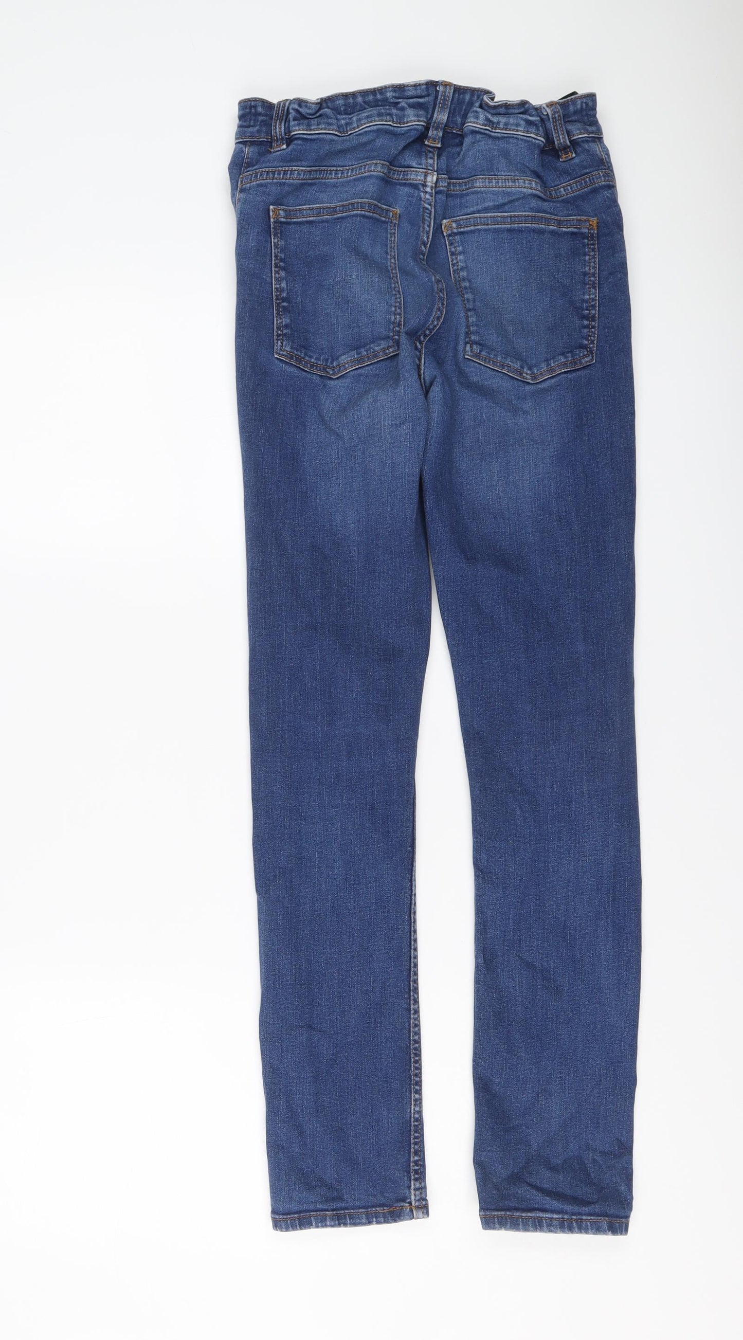 NEXT Boys Blue Cotton Skinny Jeans Size 14 Years Regular Button