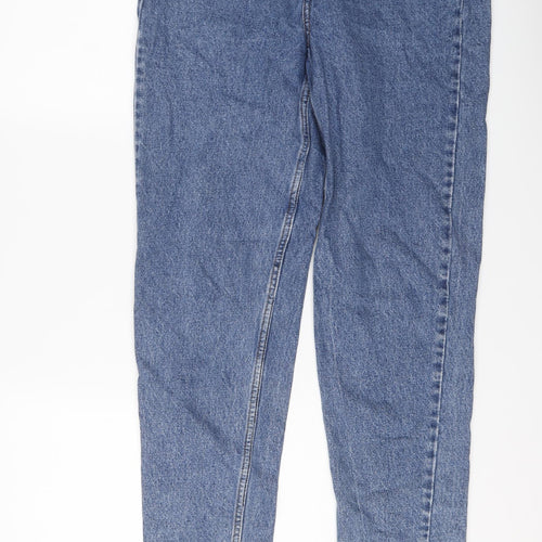 Denim & Co. Womens Blue Cotton Mom Jeans Size 10 L29 in Regular Button