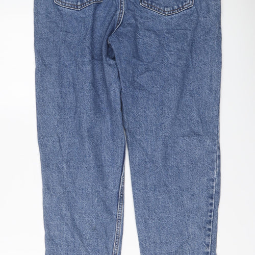 Denim & Co. Womens Blue Cotton Mom Jeans Size 10 L29 in Regular Button