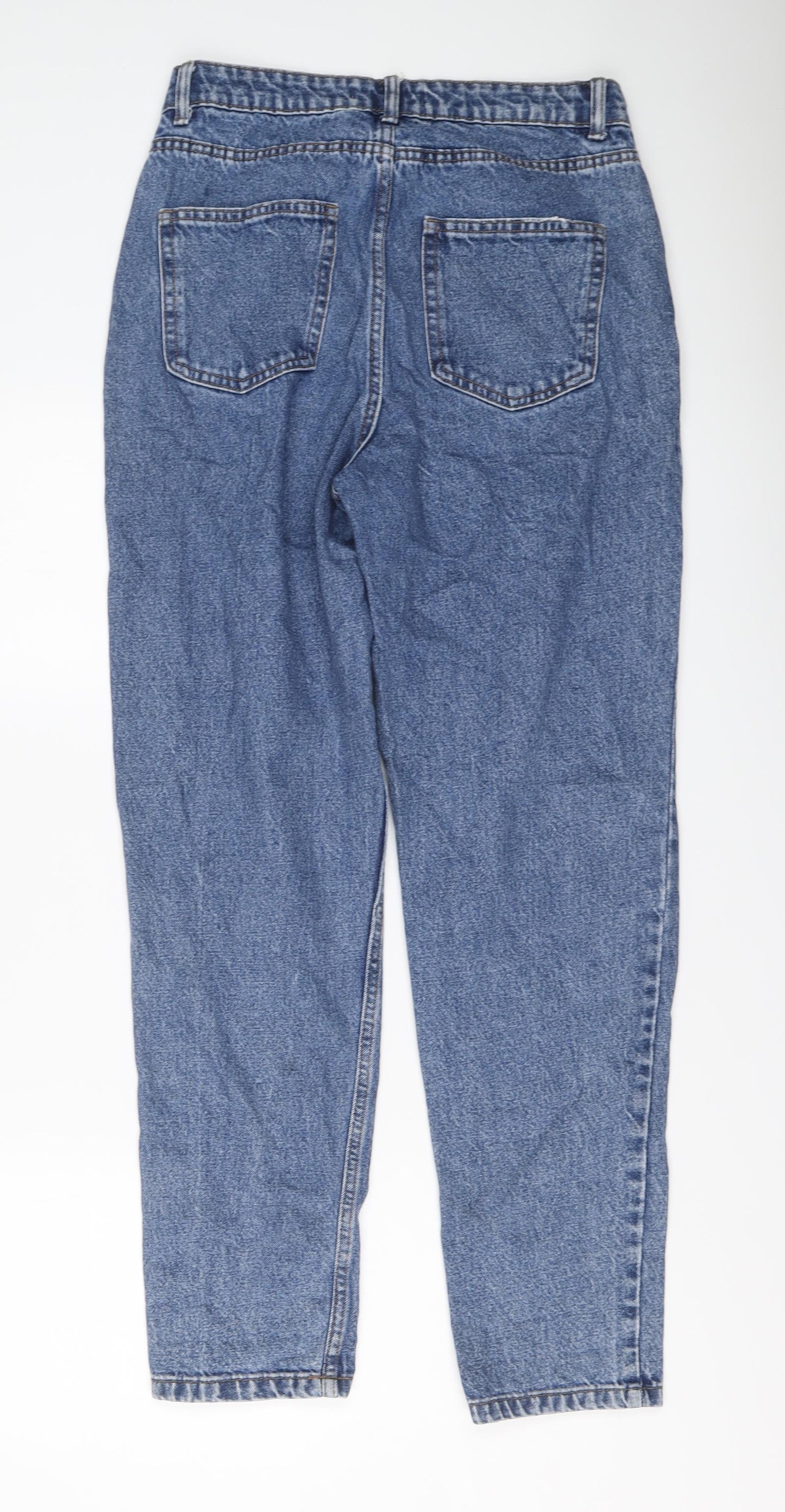 Denim & Co. Womens Blue Cotton Mom Jeans Size 10 L29 in Regular Button