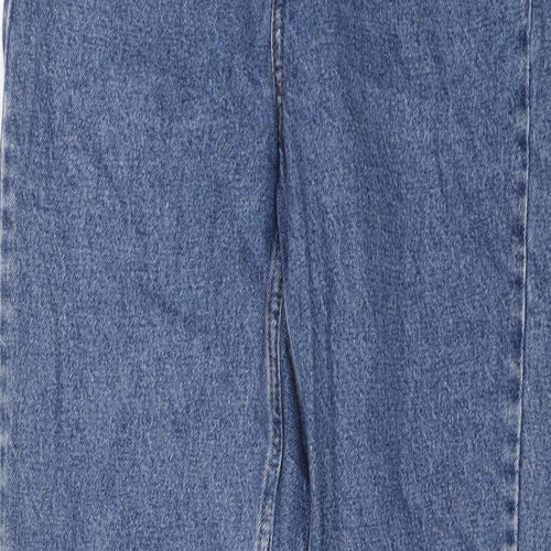 Denim & Co. Womens Blue Cotton Mom Jeans Size 10 L29 in Regular Button