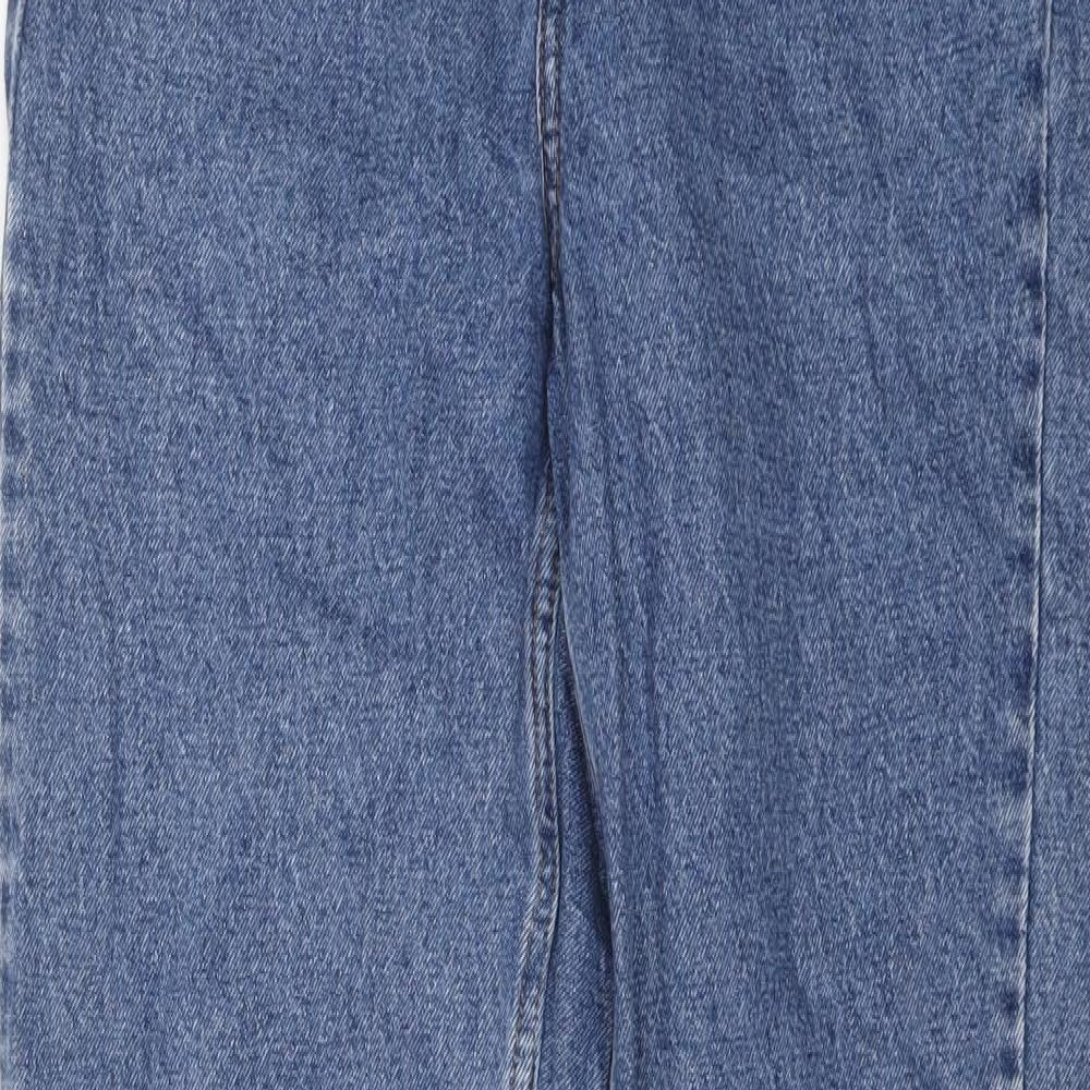 Denim & Co. Womens Blue Cotton Mom Jeans Size 10 L29 in Regular Button