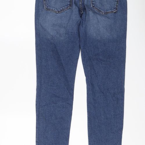 Pull&Bear Mens Blue Cotton Straight Jeans Size 30 in L30 in Slim Button