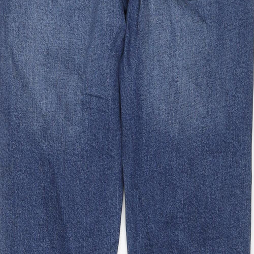 Pull&Bear Mens Blue Cotton Straight Jeans Size 30 in L30 in Slim Button