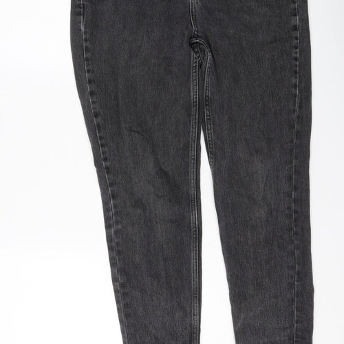 Topshop Womens Grey Cotton Skinny Jeans Size 30 in L26 in Regular Button