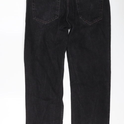 George Mens Black Cotton Straight Jeans Size 32 in L30 in Regular Button