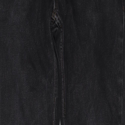 George Mens Black Cotton Straight Jeans Size 32 in L30 in Regular Button