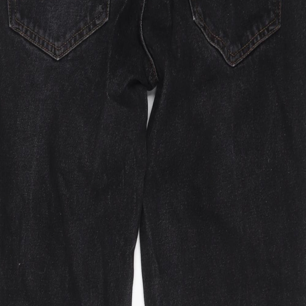 George Mens Black Cotton Straight Jeans Size 32 in L30 in Regular Button