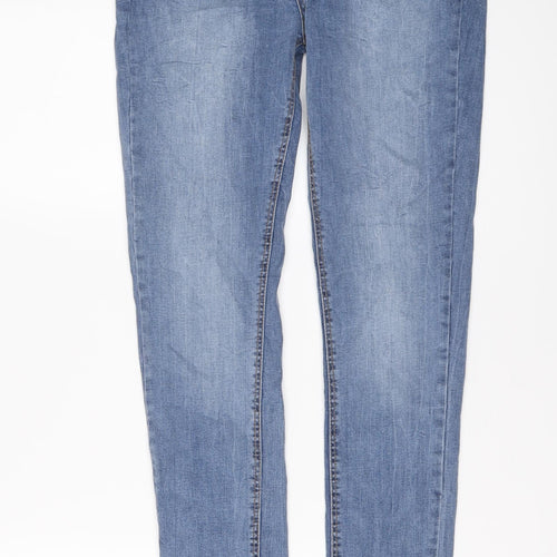 New Look Womens Blue Cotton Skinny Jeans Size 12 L29 in Regular Button