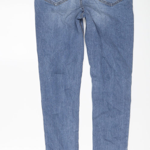 New Look Womens Blue Cotton Skinny Jeans Size 12 L29 in Regular Button