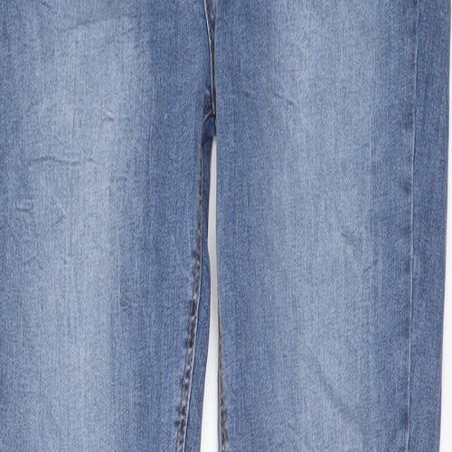 New Look Womens Blue Cotton Skinny Jeans Size 12 L29 in Regular Button