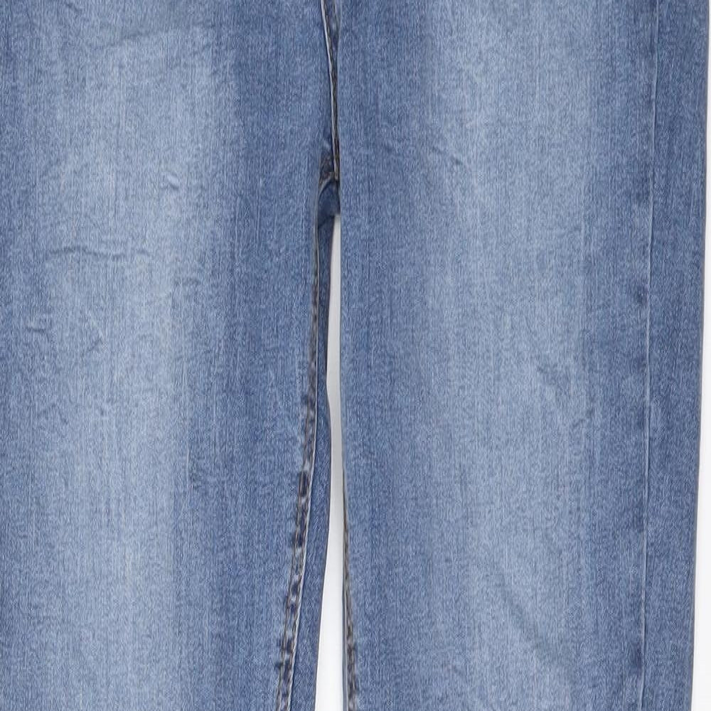 New Look Womens Blue Cotton Skinny Jeans Size 12 L29 in Regular Button