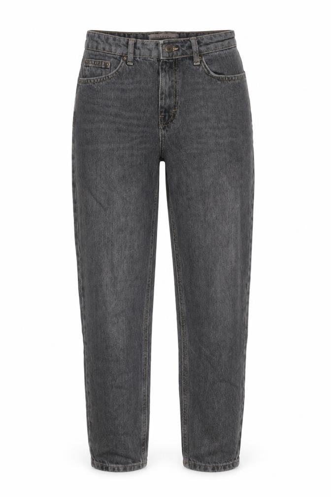 Topshop Womens Grey Cotton Mom Jeans Size 28 in L25 in Regular Button