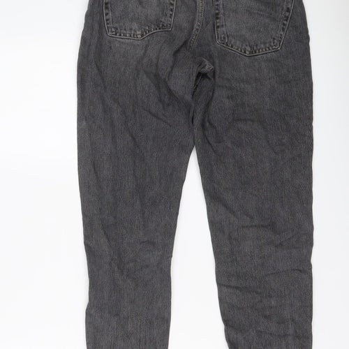 Topshop Womens Grey Cotton Mom Jeans Size 28 in L25 in Regular Button