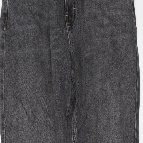 Topshop Womens Grey Cotton Mom Jeans Size 28 in L25 in Regular Button