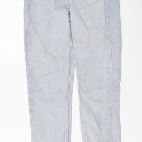 Denim & Co. Womens Blue Cotton Mom Jeans Size 8 L25 in Regular Button
