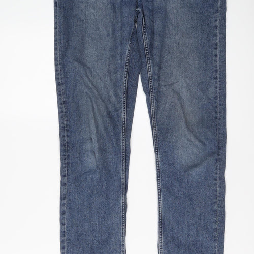 ONLY & SONS Mens Blue Cotton Skinny Jeans Size 32 in L34 in Regular Button