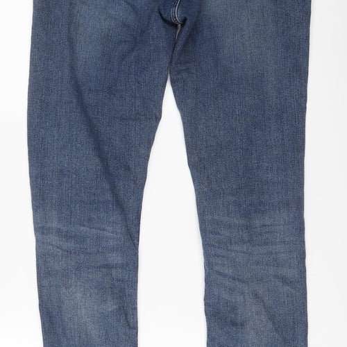 ONLY & SONS Mens Blue Cotton Skinny Jeans Size 32 in L34 in Regular Button