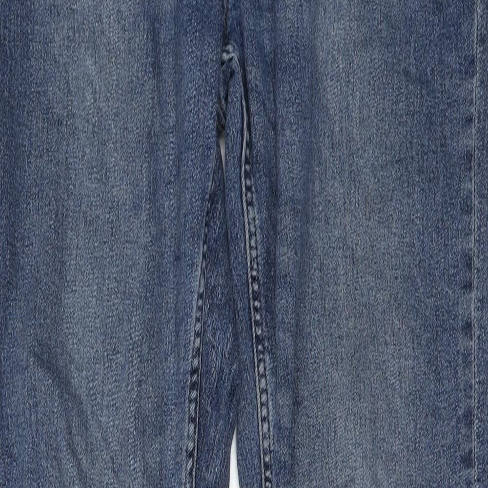 ONLY & SONS Mens Blue Cotton Skinny Jeans Size 32 in L34 in Regular Button