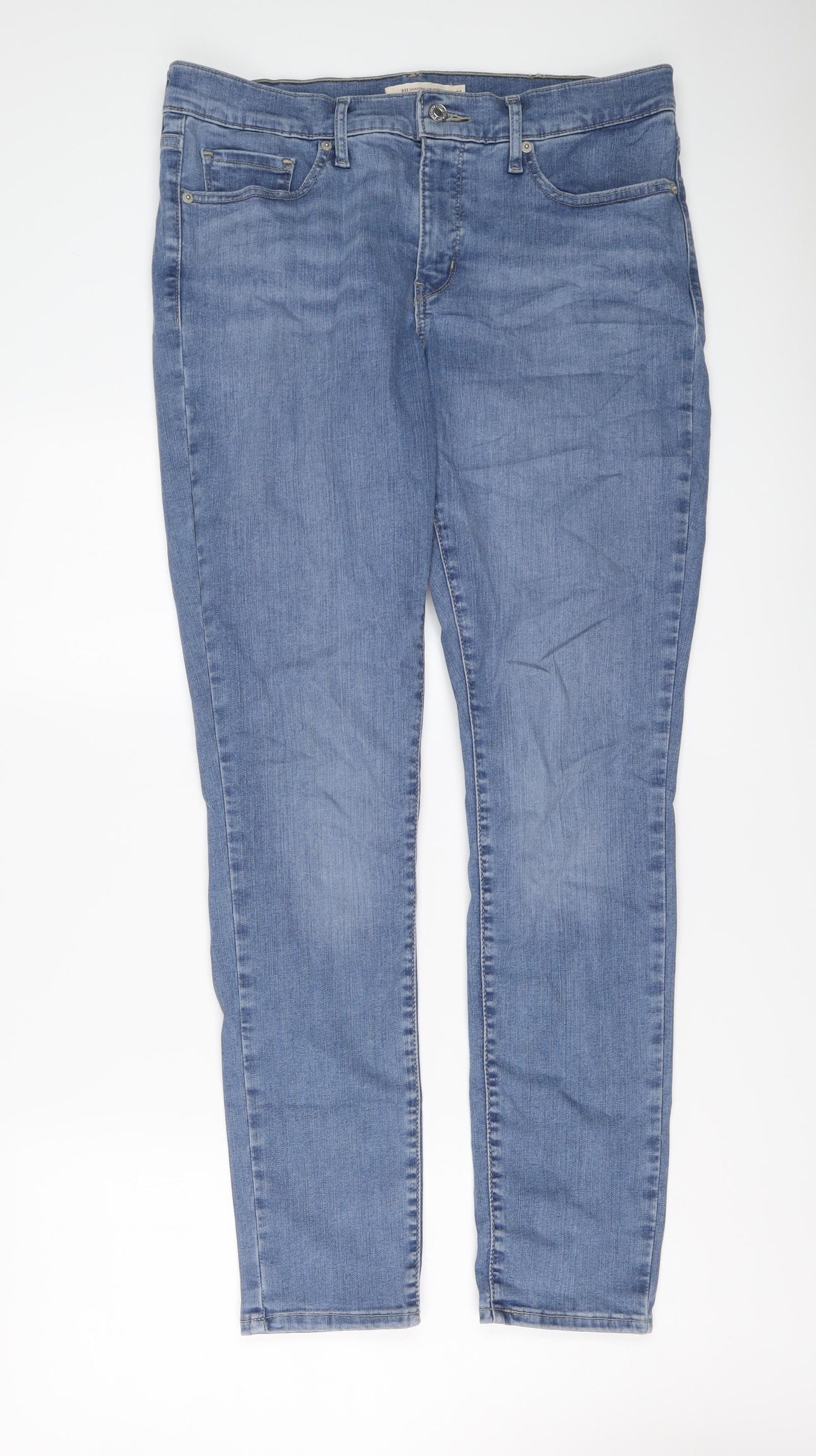 Levi's Womens Blue Cotton Skinny Jeans Size 31 in L32 in Regular Button