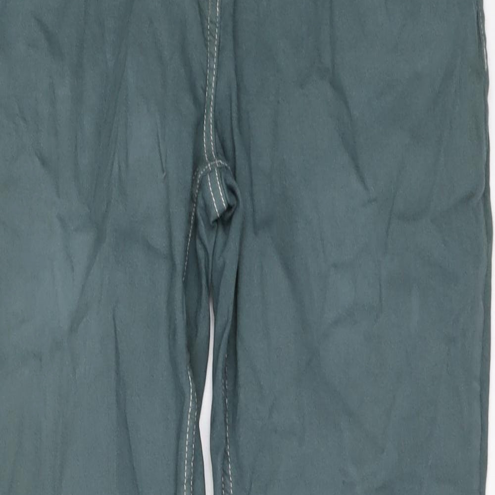 NEXT Womens Green Cotton Boyfriend Jeans Size 12 L27 in Relaxed Button