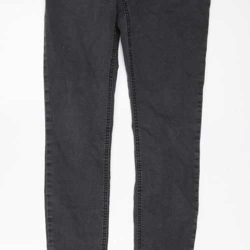 Oui Womens Grey Cotton Skinny Jeans Size 10 L31 in Regular Button