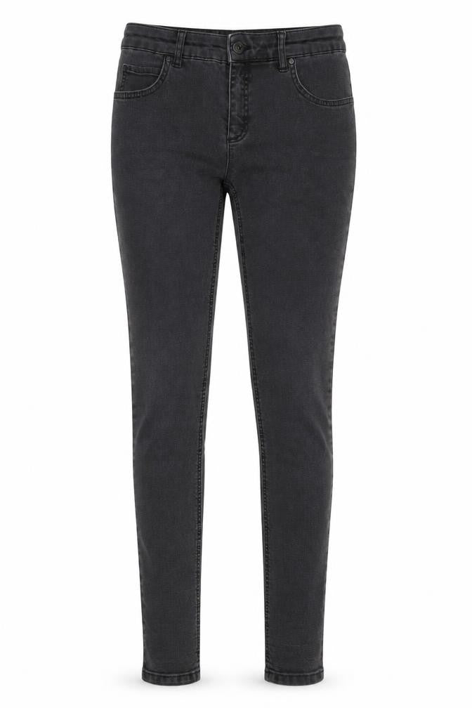Oui Womens Grey Cotton Skinny Jeans Size 10 L31 in Regular Button