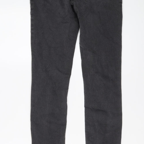 Oui Womens Grey Cotton Skinny Jeans Size 10 L31 in Regular Button