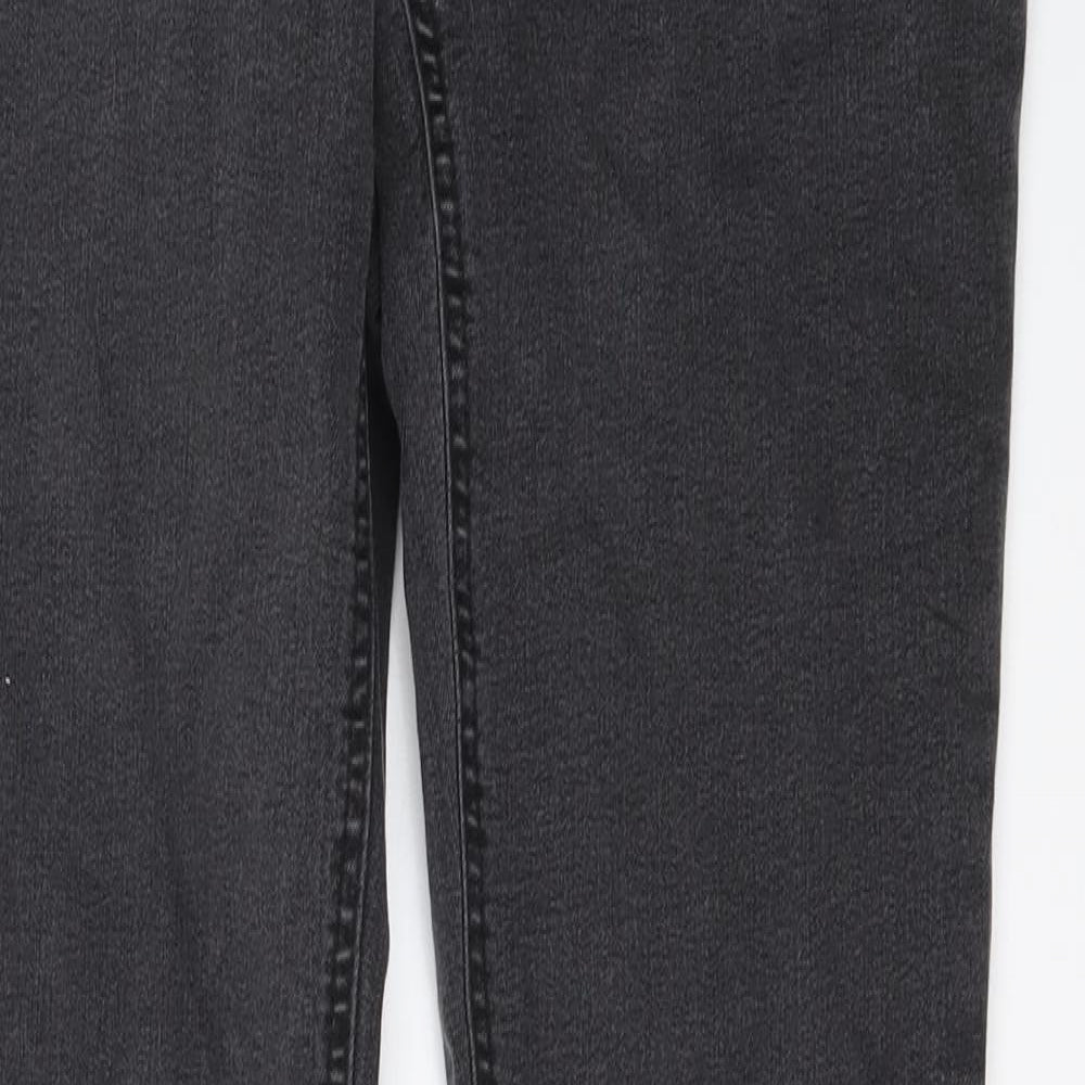 Oui Womens Grey Cotton Skinny Jeans Size 10 L31 in Regular Button