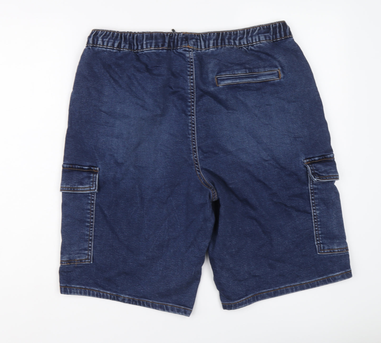 Denim & Co. Mens Blue Cotton Bermuda Shorts Size L L11 in Regular Drawstring