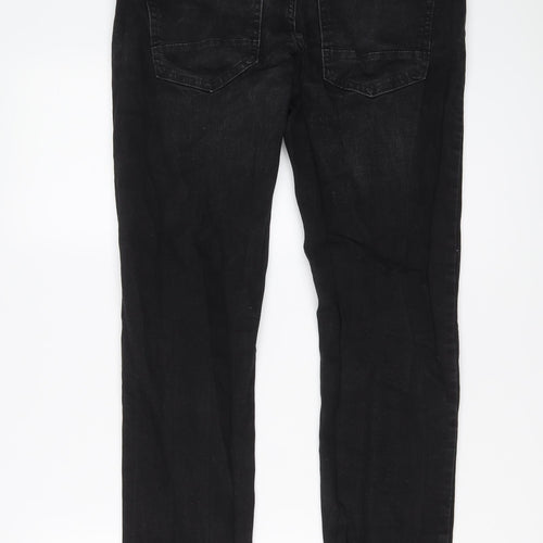 NEXT Mens Black Cotton Straight Jeans Size 30 in L29 in Regular Button