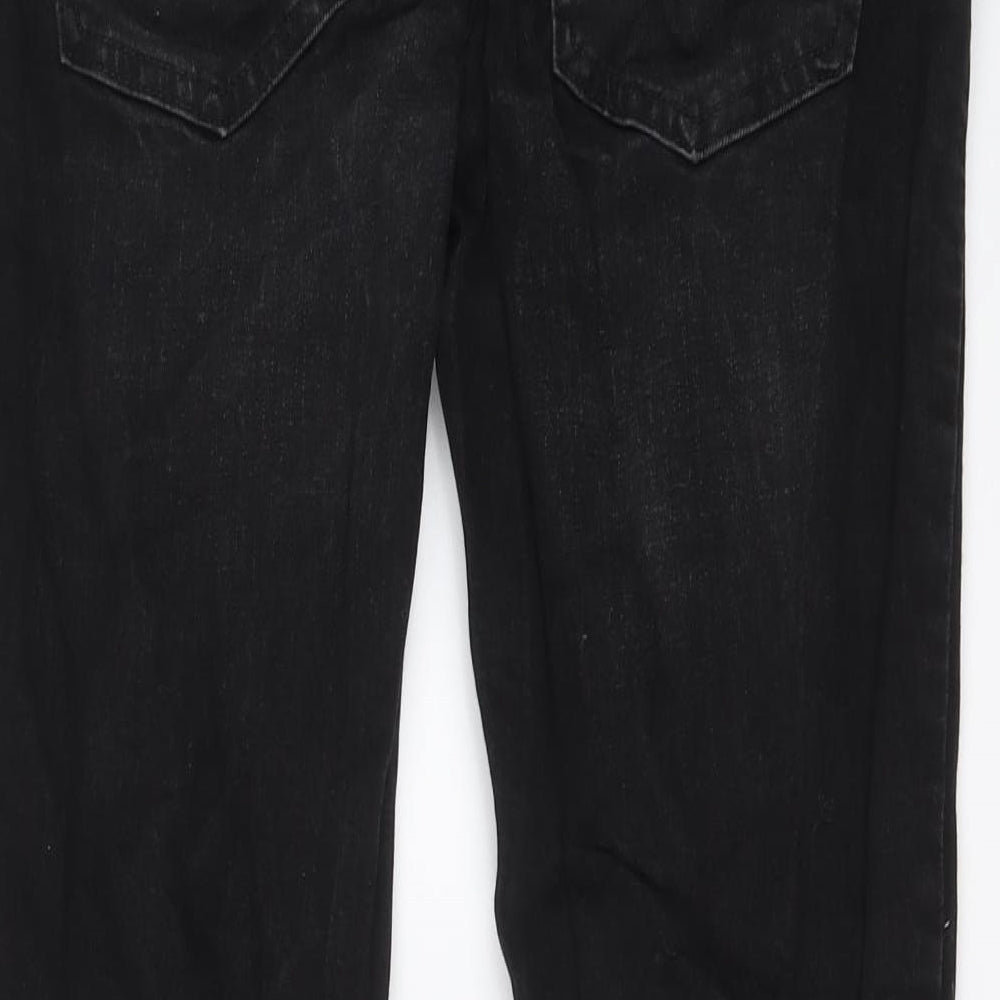 NEXT Mens Black Cotton Straight Jeans Size 30 in L29 in Regular Button